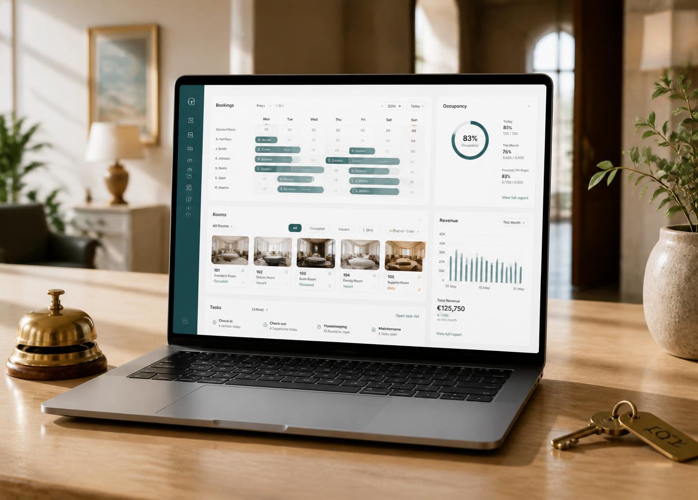 Visitor Hotelsoftware Dashboard auf einem Laptop